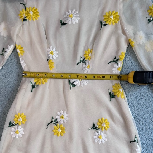 ASOS Petite Shift Dress with Daisy Embroidery Size 00 - Picture 3 of 10